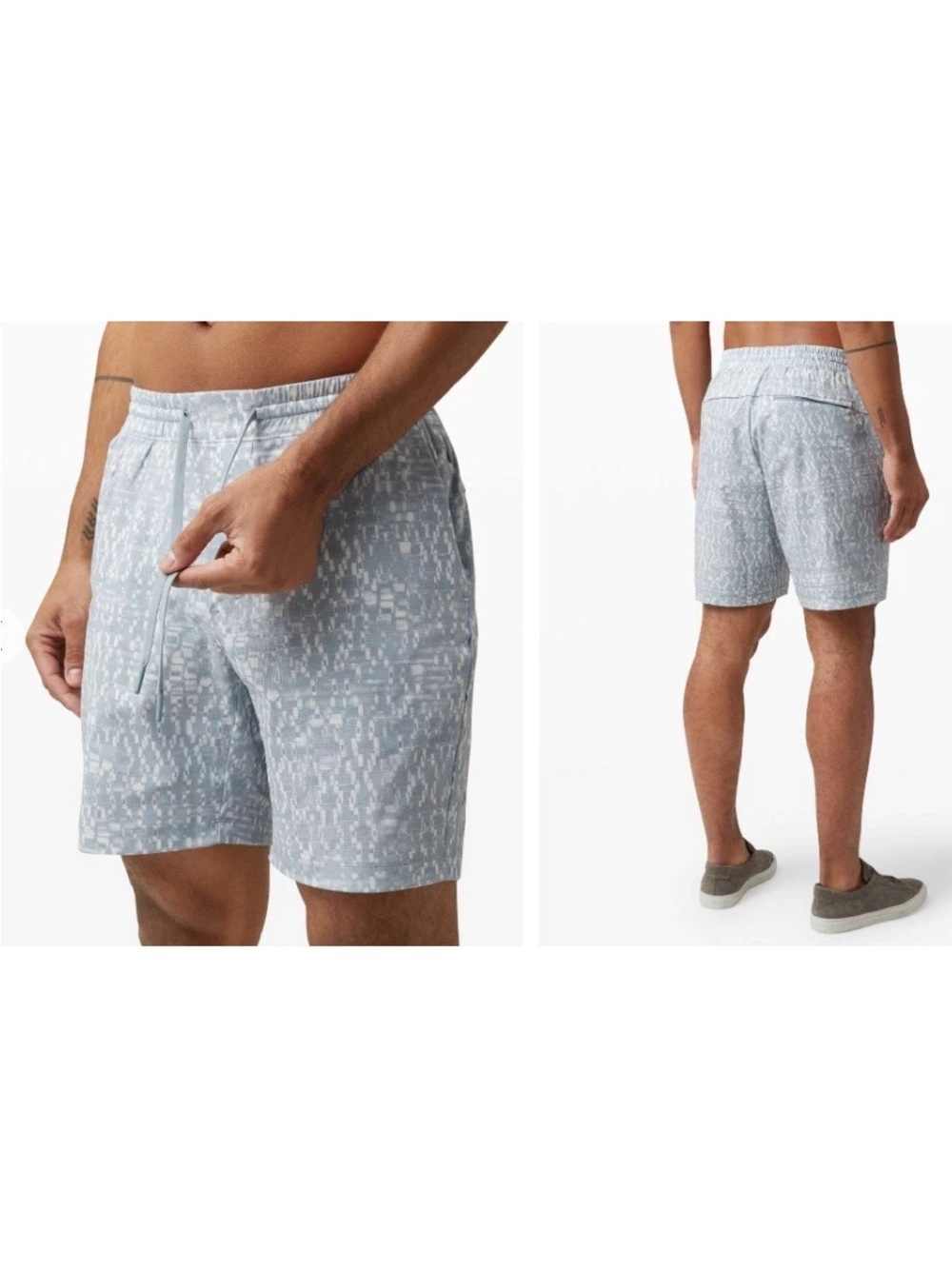 Lululemon Super Structure Blue Cast Multi Bowline Short 8” *Mesh Size XL